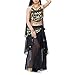 BellyLady Halloween Belly Dance Costume, Halter Bra Top, Hip Scarf and Skirt