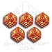 Q-Workshop: Five d6 Dice - Battle Dice - WW II D6 Soviet (USSR) Red & Yellow