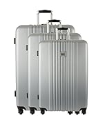 Travel One Set de 3 trolleys rígidos New Delhi (Plata)