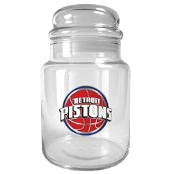 Detroit Pistons 31oz Glass Candy Jar - Primary Logo NBA Basketball