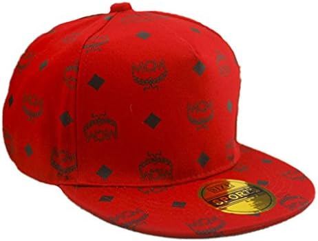 TM Hip Hop Letters Mosquitoes Snapback Flat Bill Baseball Cap Hat red