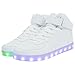 ToLFE Women High Top USB Charging LED Glow Shoes Flashing Sneakers