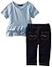 7 For All Mankind Baby-Girls Infant Tunic Denim Set, Powder Blue/Indigo, 12 Months