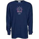 Reebok New York Rangers Navy Blue Faded Logo Long Sleeve Thermal T-shirt