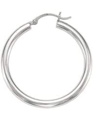 14k White Gold 35 mm X 4 mm Hoop Earrings