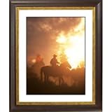 41nF5F197 L. SL160  Check Out Sunset Roundup Gold Bronze Frame Giclee 20 High Wall Art