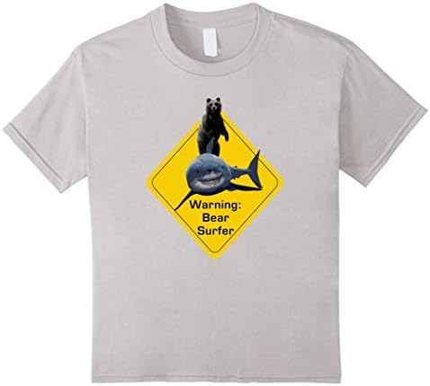 Kids Bear surfer T-shirt 10 Silver