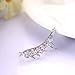 EAR VINES Angel Wings Ear Cuff Wraps CZ Crystal Clip On Earrings Silver Tone (left+right ear)