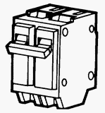 GE Industrial Dept. THQL21100 Double Pole Circuit Breaker