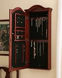 SEI Arch Top Wall Jewelry Armoire, Cherry