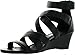 Diviana Nicki-16 Womens Criss Cross Strappy Back Zip Wedge Sandals