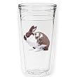Rabbit (Brown & White) 12 oz Slimline Insulated Beverage Tumbler, Clear