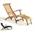 JATI GRADE A TEAK STEAMER CHAIR WITH BLUE CUSHION
