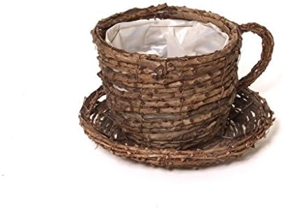 The decoration cup of rattan to plant