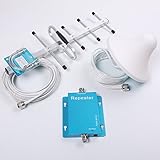 Phonetone 62dB 850MHz 3G GSM CDMA Cell Phone Signal Booster Repeater Amplifier Kit with Indoor Ceiling Antenna and Outdoor Yagi Antenna for Home/Office Use