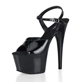 PLEASER ADO709 Adore Womens Sexy Dancer Sandal Pump High Heel Platform Shoe White Patent
