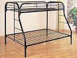 Twin Full Size Metal Bunk Bed Black Finish