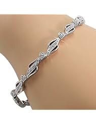 0.25 Ct 925 Sterling Silver Genuine Diamond Tennis Bracelet 7"