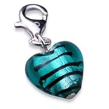 925 Colina Sterling Silver Heart Charm with carabiner clasp for charm bracelets CH0141