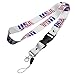 USA Flag US America White Lanyard Clip Keychain ID Cell Phone Holder - 23