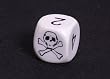 16mm d6 Opaque Skull Dice, White w/Black