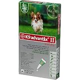 Bayer K9 Advantix II Green 4-Month Flea & Tick Drops for Small Dogs, 0-10 lbs.