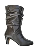 Thyme Super Wide Mid-Calf Boot Black Leather or Brown Leather