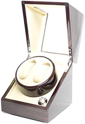 San Marco Automatic Watch Winder 2 Watches Double Quality Ebony Wood Finish Luxury Leather