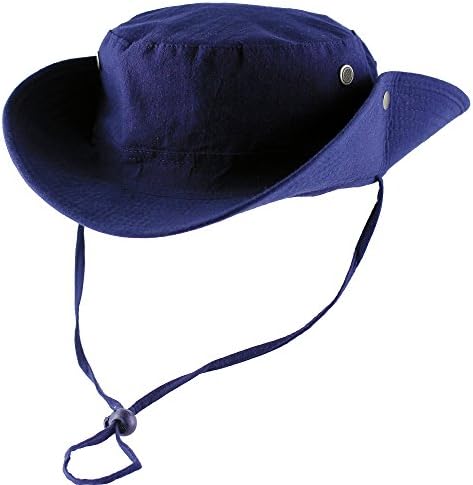 Prikinder Outdoors Wide-Brimmed Lightweight Buttons Adjustable Boonie Sun Hats Night Blue