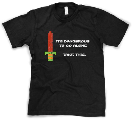 It's Dangerous to Go Alone Take This T-Shirt Classic Video Game Tee L It's Dangerous to Go Alone Take This T-Shirt Classic Video Game Tee L