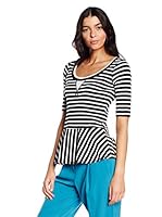 Marc Cain Camiseta Manga Larga (Negro / Blanco)