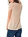 Allegra K Women's Lace Panel Upper Semi Sheer Yoke Short Sleeves Blouse XL Pink