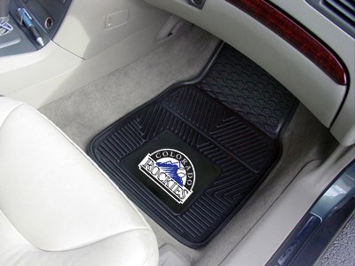 A Set of 4 MLB Universal Fit Front and Rear All-Weather Floor Mats - Colorado Rockies