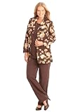 Only Necessities Plus Size Petite 3-piece print peachskin pantset
