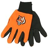 Cincinnati Bengals 2-Tone Jersey Gloves (One Size Fits Most Ages 13+) - Orange / Black