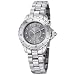 Stuhrling Original Women's Leisure Ceramic Austere Quartz Swarovski Crystal Date Silver Tone Watch 957S.12112