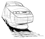 Wallmonkeys Peel and Stick Wall Decals - High Speed Train - Removable Graphic