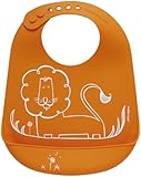 modern-twist Baby Silicone Bucket Bib, Dandy Lion, Orange