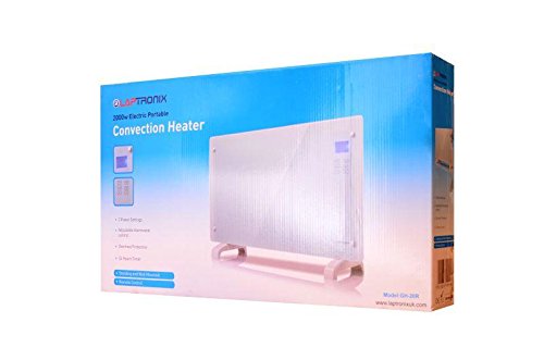 Electric Heaters Review: LAPTRONIX WHITE GLASS FREE STANDING WALL MOUNTED  PORTABLE ELECTRIC PANEL HEATER