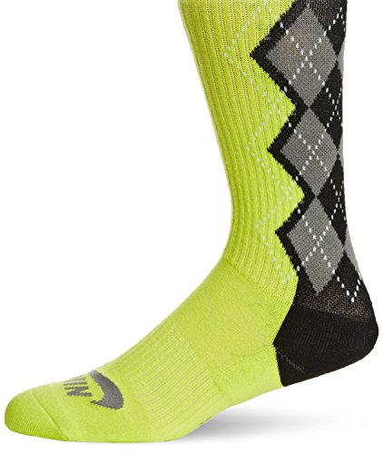 Nike Men's SB Argyle Skateboarding Performance Socks Large (8-12) Venom Green