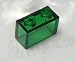 Lego Building Accessories 1x2 TRANSPARENT GREEN Brick, Bulk Pack 50 pcs