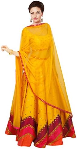 Traditional and Designer lehenga Choli By KMOZI (Navratri Special) (Dark Yellow)