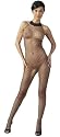 Netz Catsuit ouvert mit Spitzenkragen - Gr. M/L