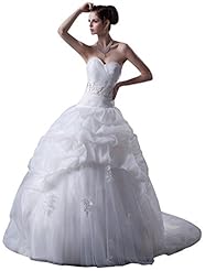 Sweetheart  Tulle Beaded Crystal Ruched  Ball Gown Wedding Dress  With a Sash 