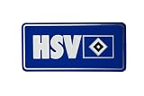 Hamburger SV Fanartikel: Fanlabel groß, Metallschild mit Doppelfunktion Magnet & Aufkleber, 16,4 x 7,7cm, Logo