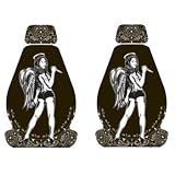 Bad Angel Girl w Wings & Knife Car Truck SUV Front Lowback Bucket Seat Covers -...