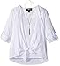 Amy Byer Girls' 2-Fer Top with Tie-Front Detail and Lace Back