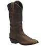 Men's Double-H Stylish Walking Heel Round R Toe Pull On Leather Slouch Boots