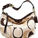 Coach Signature Tonal Hobo Shoulder Bag Purse Bag 12190 Brown