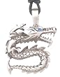 Blue Crystal Eye Dragon Pewter Pendant Necklace